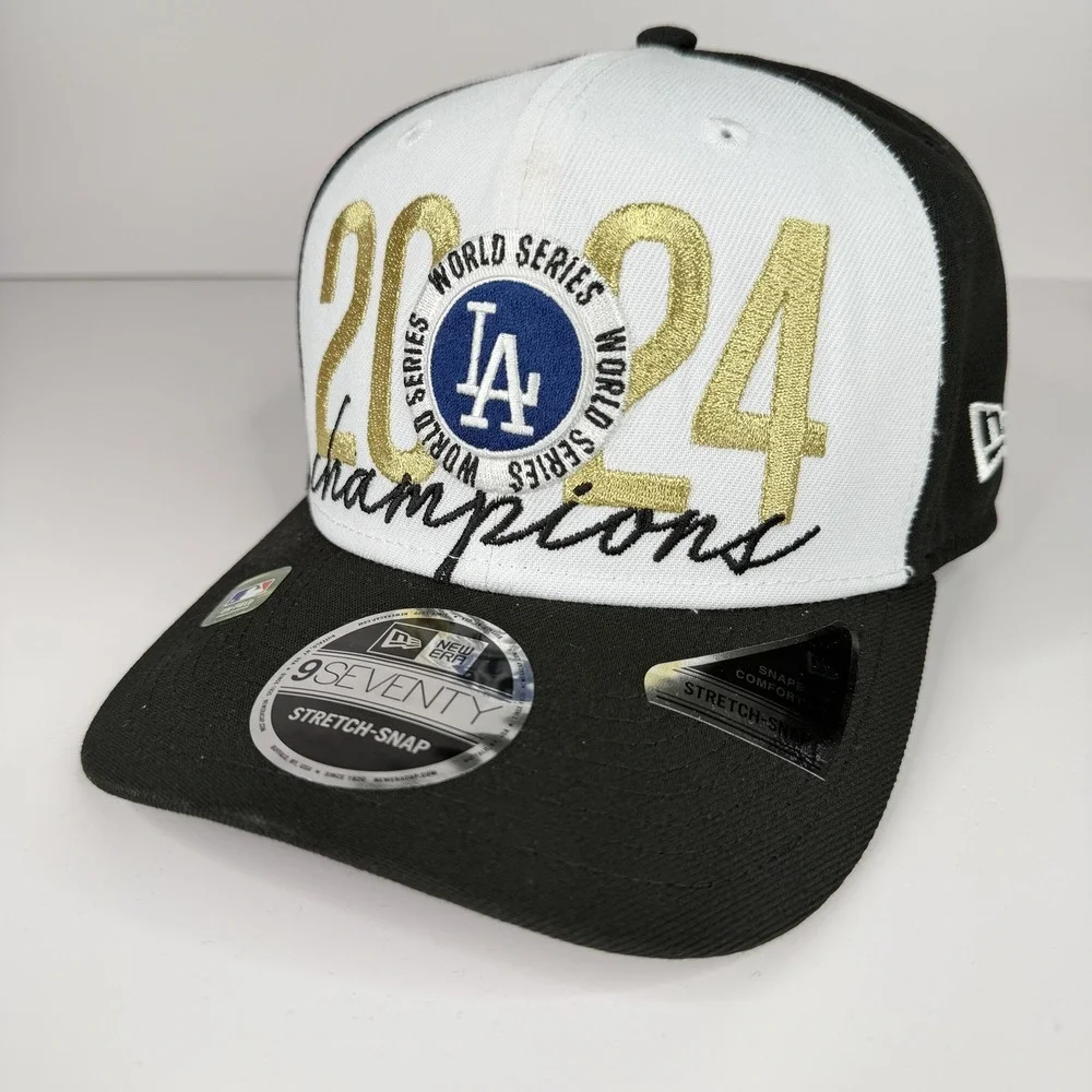 Los Angeles Dodgers Hat Cap Snap‎ Back Mens OSFA Black 2024 World Series New Era